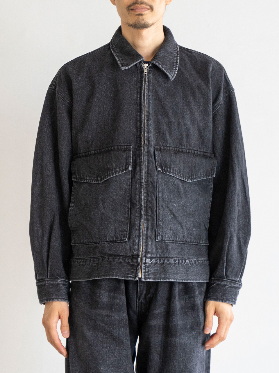 さるページ Selvage Denim Zip Jacket-サルベージデニムジップジャケット