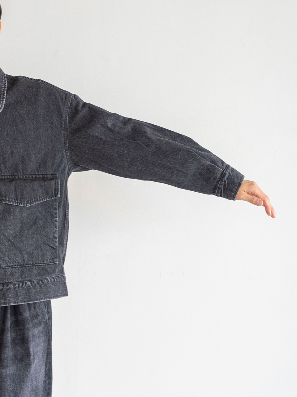 美品Graphpaper サルベージ デニム ジャケット　サイズ2 Selvage Denim Zip Jacket-サルベージデニムジップジャケット