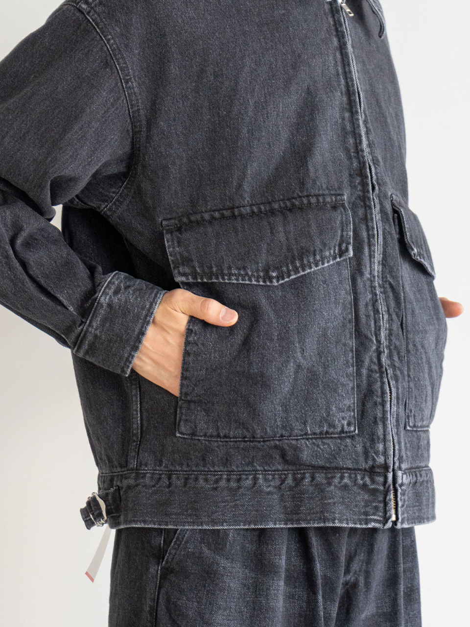 美品Graphpaper サルベージ デニム ジャケット　サイズ2 Selvage Denim Zip Jacket-サルベージデニムジップジャケット