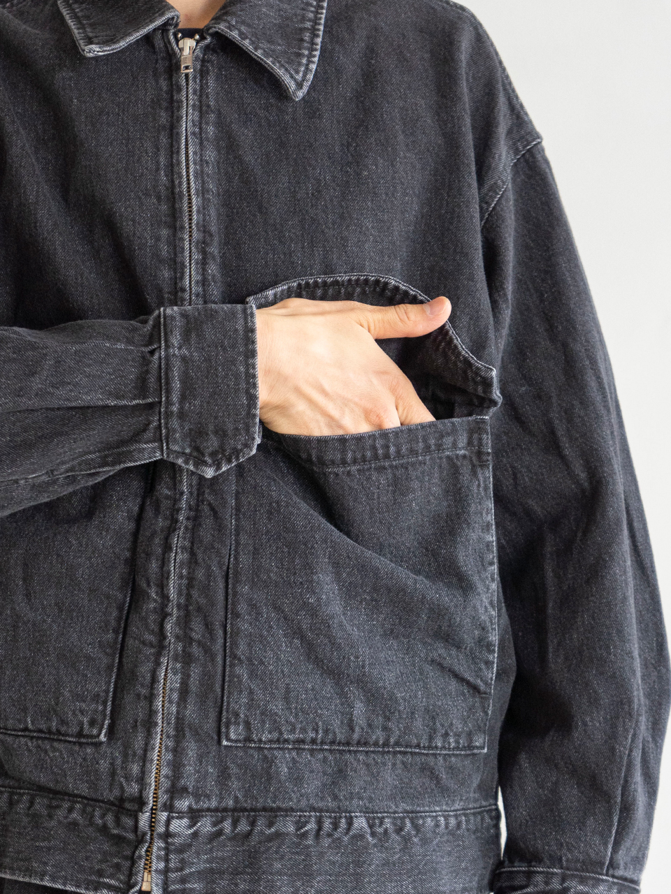 Shoop センタージップ デニム 露出 イベ クラブ Selvage Denim Zip Jacket-サルベージデニムジップジャケット