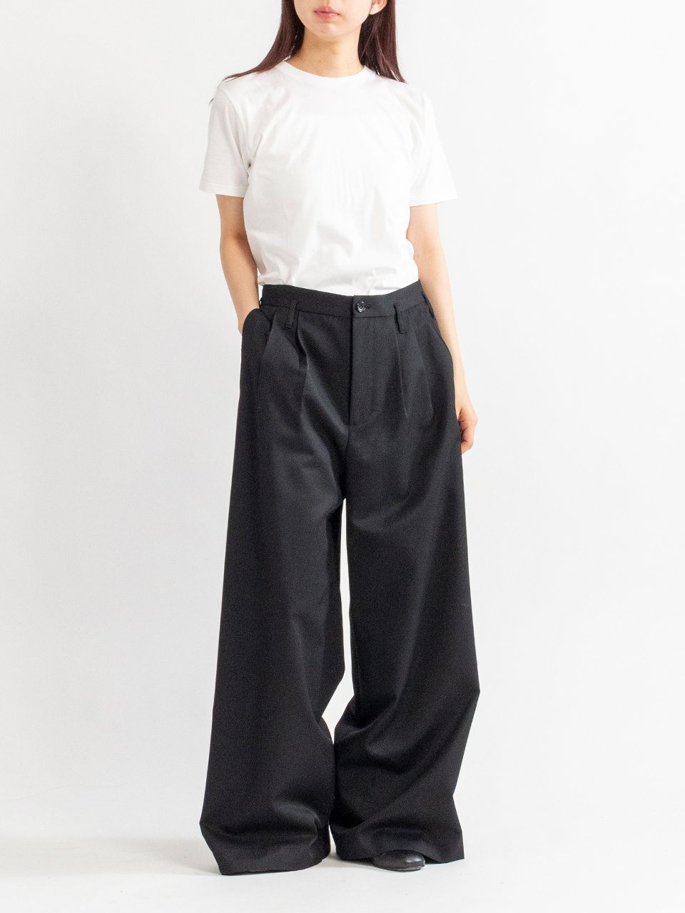 nowos ノーウォス　パンツ nowos/WIDE LEG PANTS(BLACK)