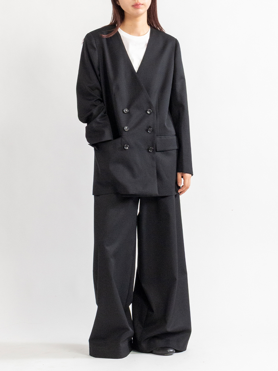 nowos ノーウォス　パンツ nowos/WIDE LEG PANTS(BLACK)
