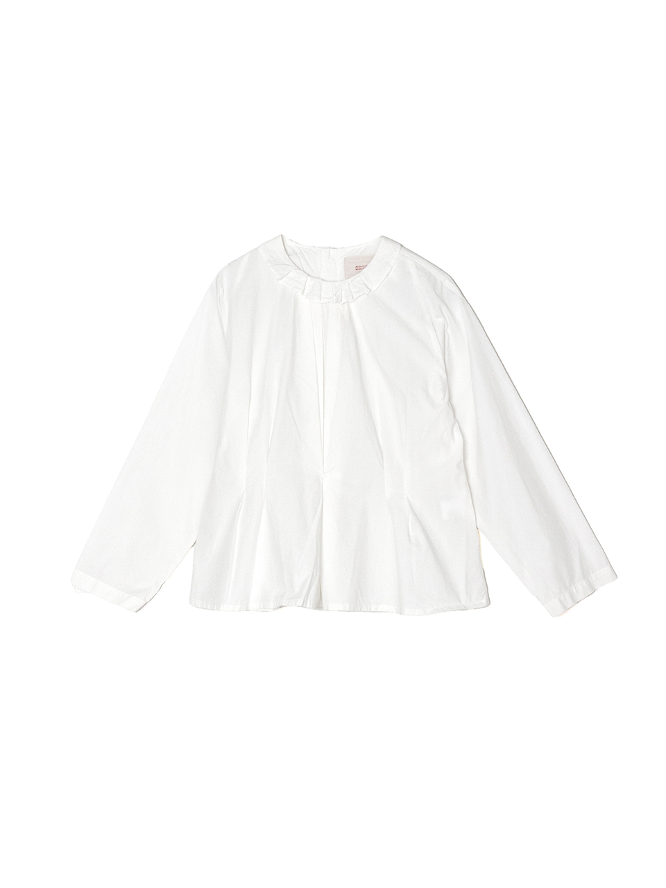 Silk cotton broadcloth dress classic frilled shirt-シルクコットン
