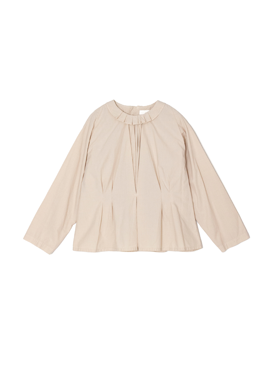 Silk cotton broadcloth dress classic frilled shirt-シルク