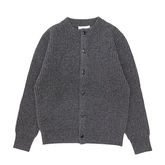 RIBBED KNIT WOOL CARDIGAN-リブニットウールカーディガン-HYKE