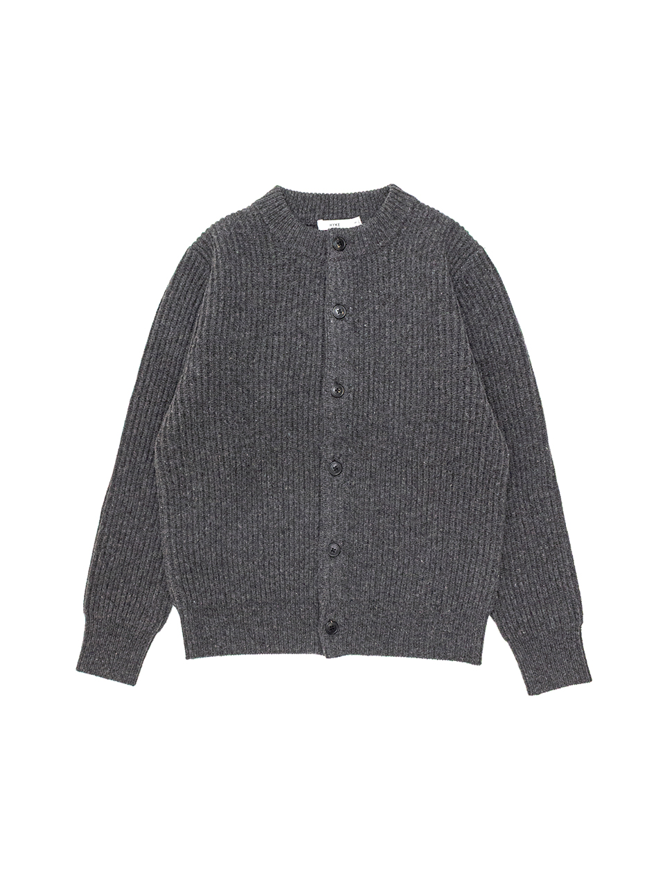 RIBBED KNIT WOOL CARDIGAN-リブニットウールカーディガン-HYKE