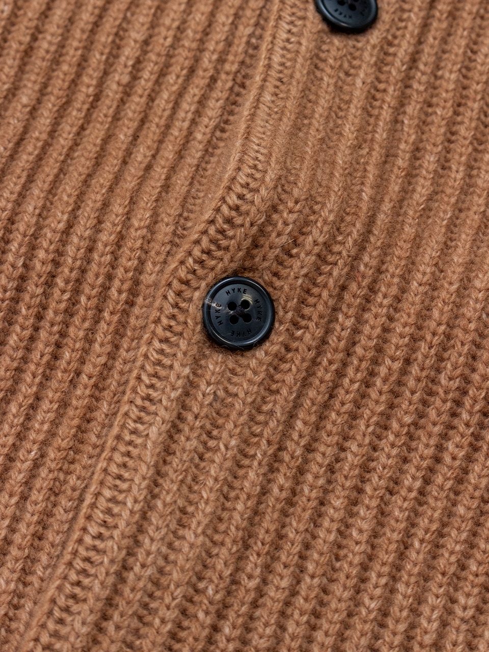 RIBBED KNIT WOOL CARDIGAN-リブニットウールカーディガン-HYKE