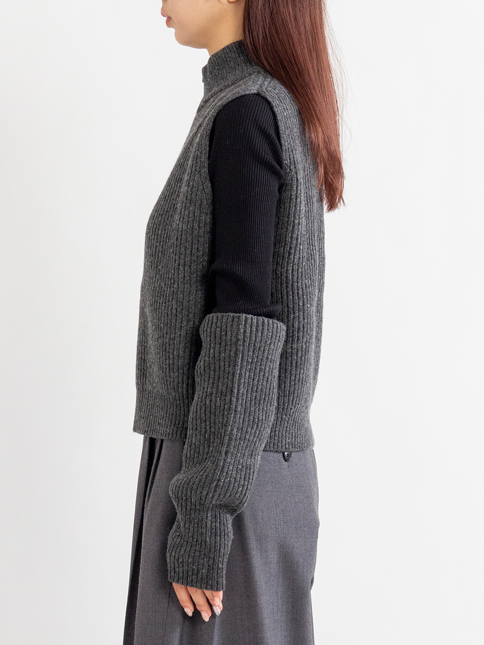 HYKE ニットベスト　ribbed vest RIBBED KNIT WOOL VEST-リブニットウールベスト-HYKE（ハイク
