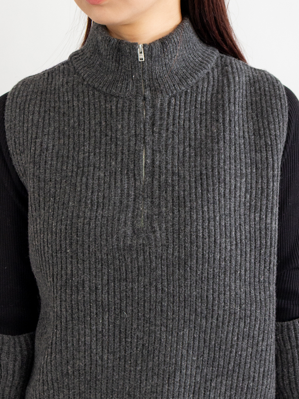 トップス HYKE RIBBED VEST WOOL RIBBED SWEATER VEST | HYKE (Women