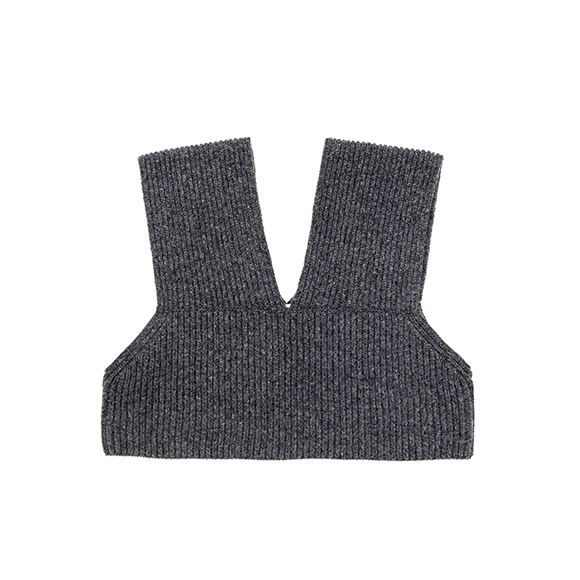 RIBBED KNIT WOOL CROPPED VEST-リブニットウールクロップベスト-HYKE