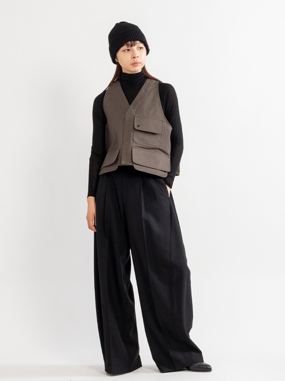 RIBBED KNIT WOOL BEANIE-リブニットウールビーニー-HYKE（ハイク