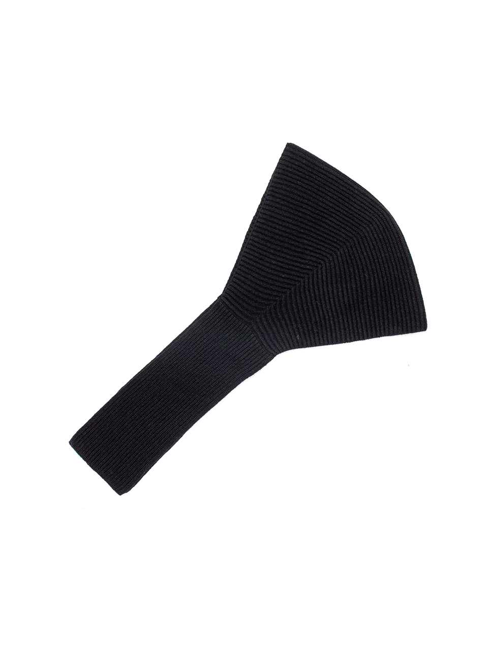 RIBBED KNIT WOOL HOODED SCARF-リブニットウールフードスカーフ