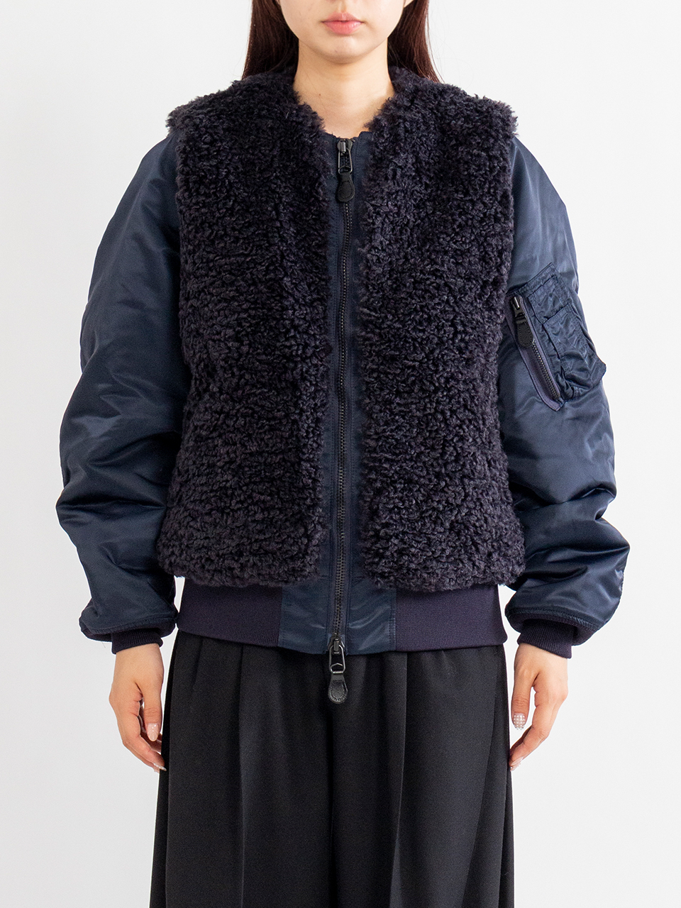 FAUX SHEARLING TYPE MA-1 JACKET-フェイクシアリングタイプMA-1