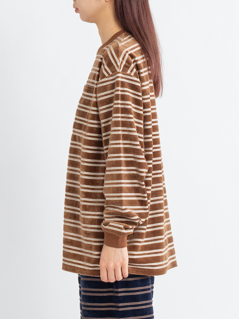 Velvet border L/S-ベルベットボーダーロングスリーブ-PHEENY