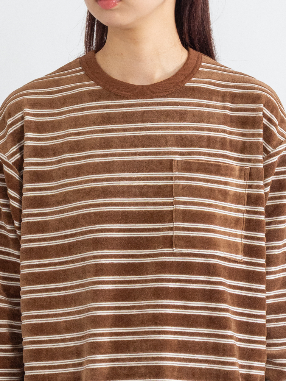 Velvet border L/S-ベルベットボーダーロングスリーブ-PHEENY