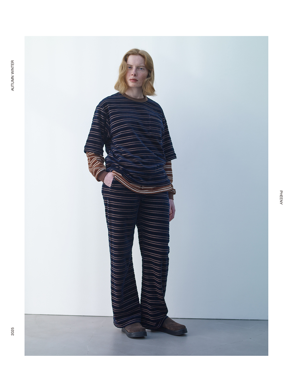 PHEENY Velours border S/S ベロアボーダー タグ付き PHEENY フィーニー Velours border S/S ベロアボーダーショート