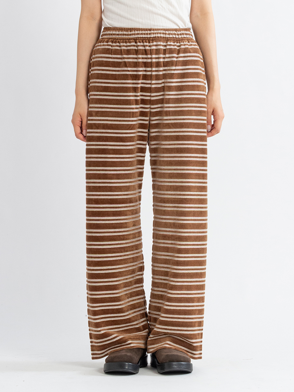 Velvet border wide pants-ベルベットボーダーワイドパンツ