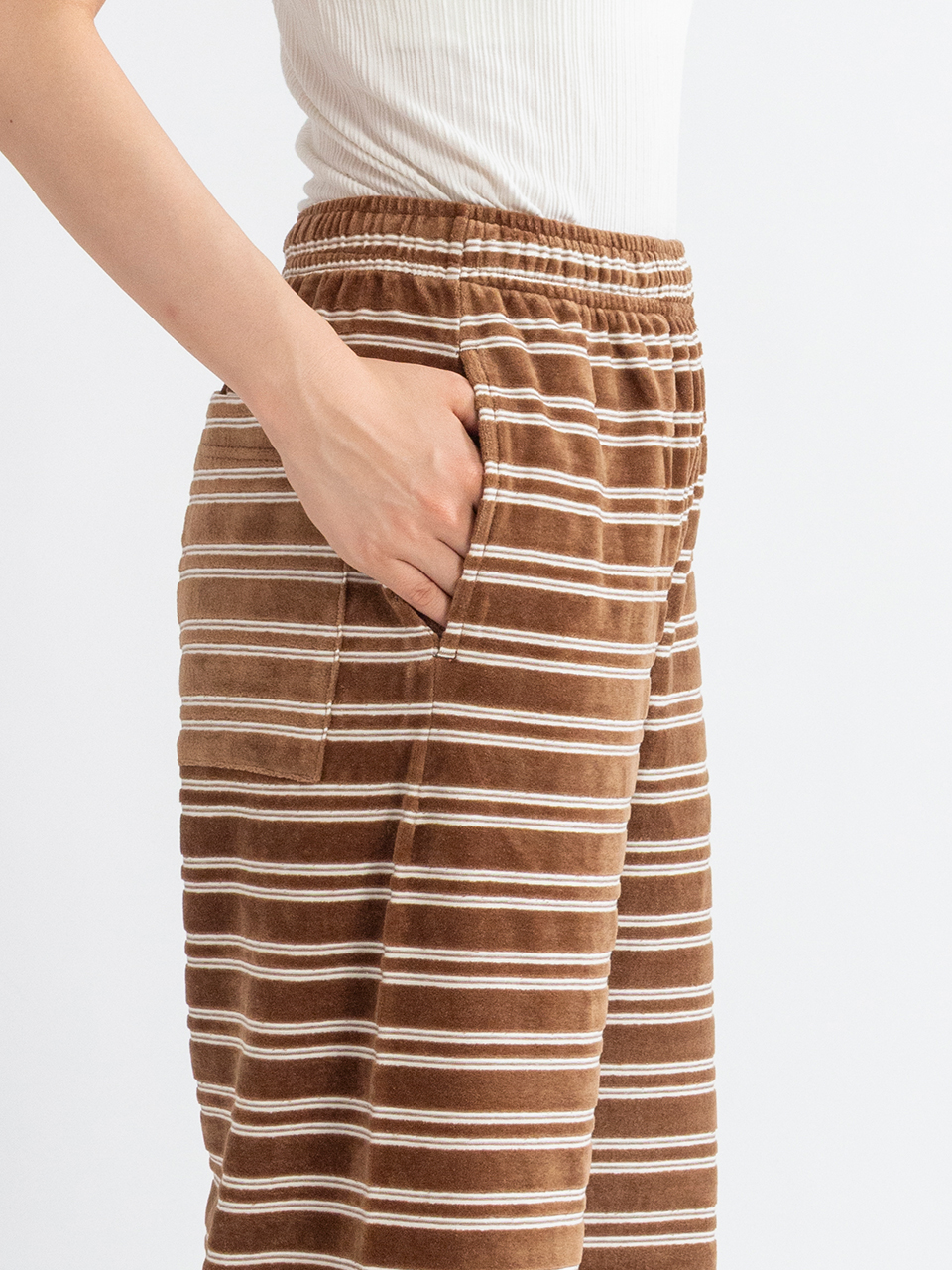 値下げ！！PHEENY フィーニー Velours border pants PHEENY フィーニー Velours border pants ベロアボーダーパンツ
