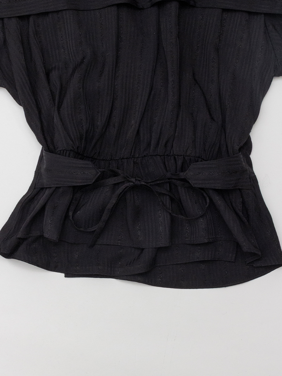 ROSE JAQUARD STRIPE SAILOR COLLAR BLOUSE-ローズジャカード