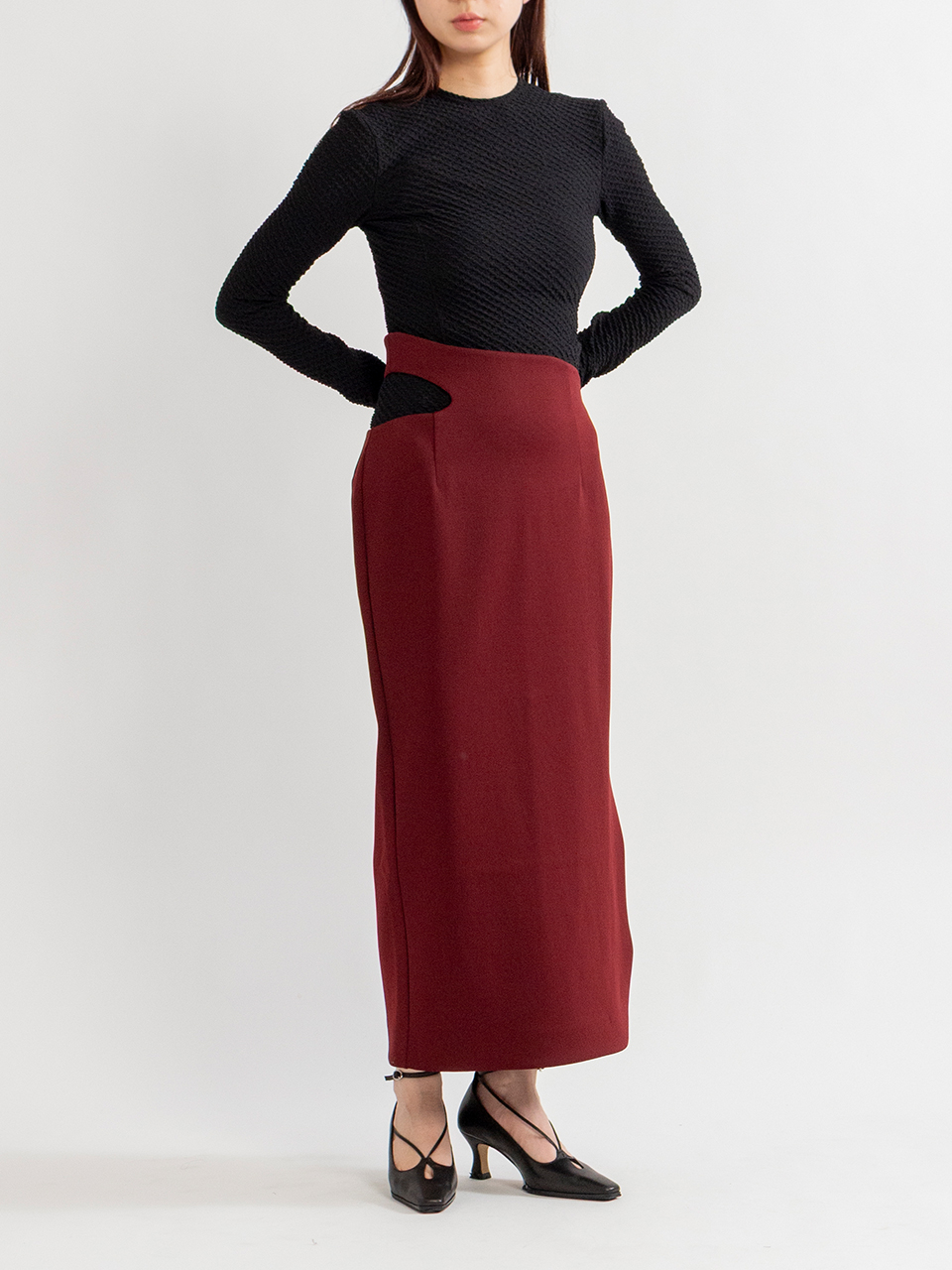 CUT-OUT LEATHER HEELS-カットアウトレザーヒール-FETICO（フェティコ