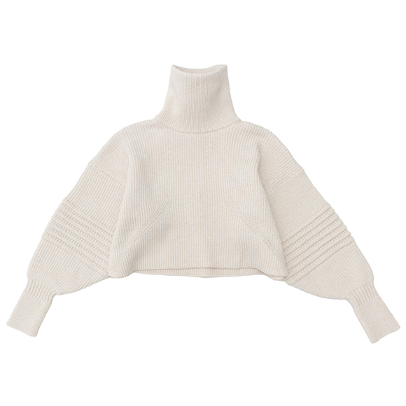 LOW GAUGE GLITTER HIGHNECK CROPPED PULLOVER-ローゲージグリッター