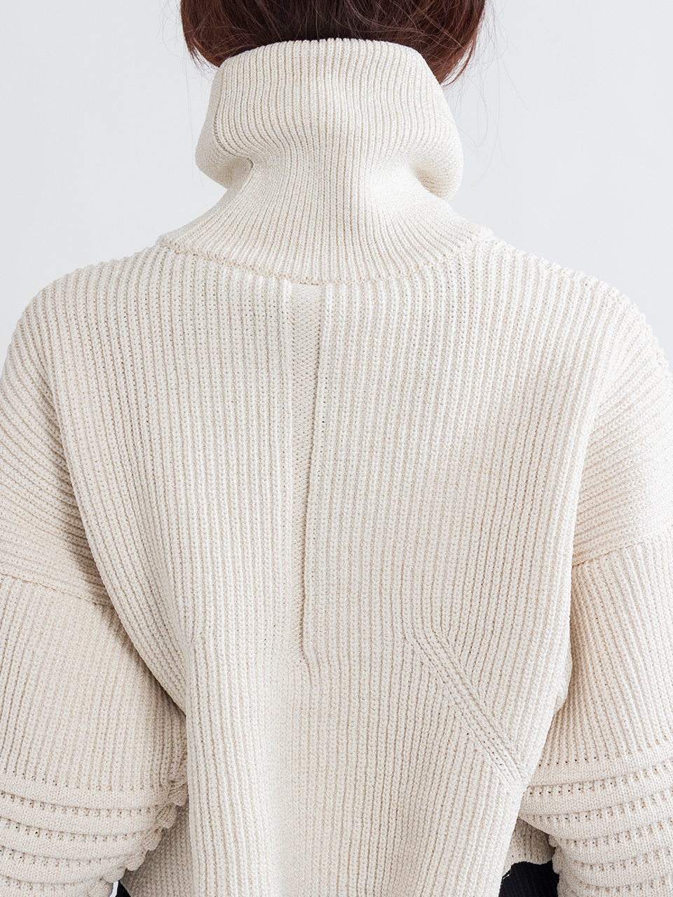 LOW GAUGE GLITTER HIGHNECK CROPPED PULLOVER-ローゲージグリッター