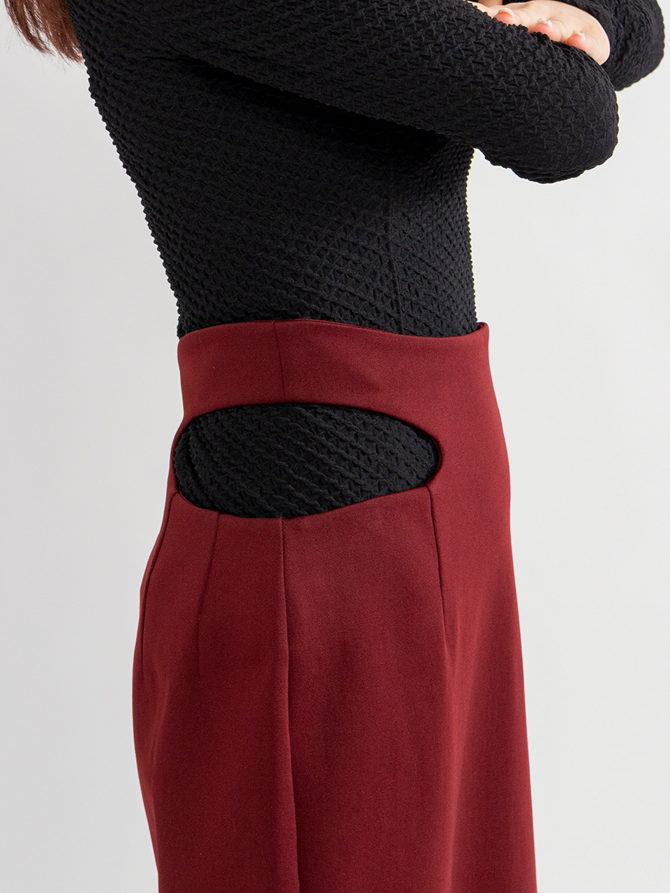Double Jersey Aasymmetric Skirt-ダブルジャージーアシンメ