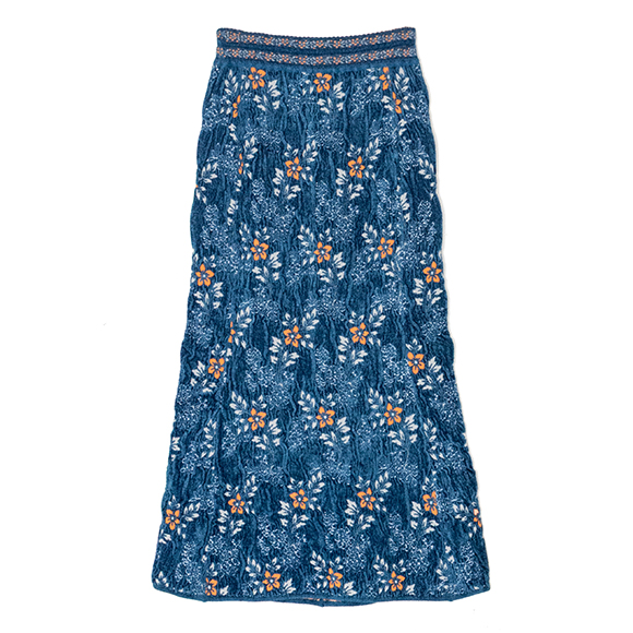 Floral Motif Chenille Knited Skirt-フローラルモチーフ