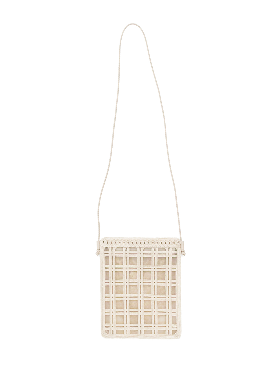 バッグ mame / Cording Embroidery Pouch / beige Cording Embroidery Pouch With Leather Strap - beige - Mame