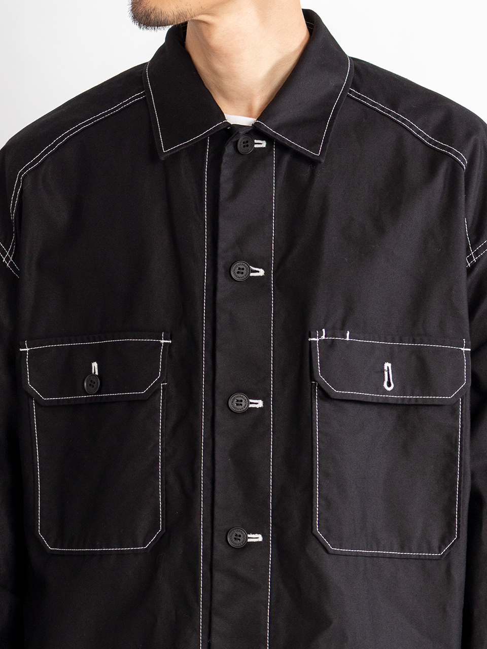 コムデギャルソンオム　後染めブラックスタンドカラースウィングトップ　田中 コムデギャルソンオム 後染めブラックスタンドカラースウィング