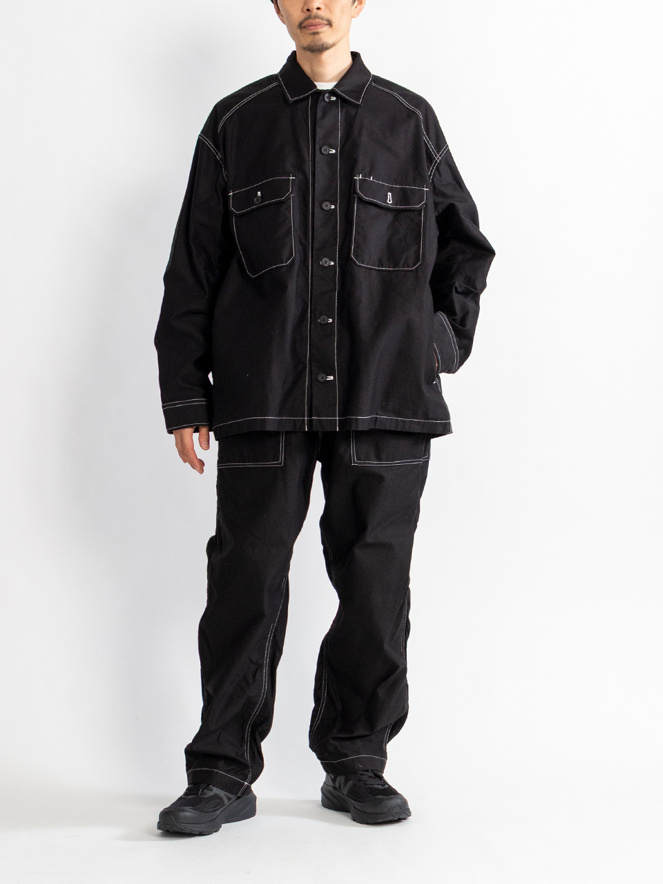 Cotton back satin product dyed shirt-コットンバックサテン