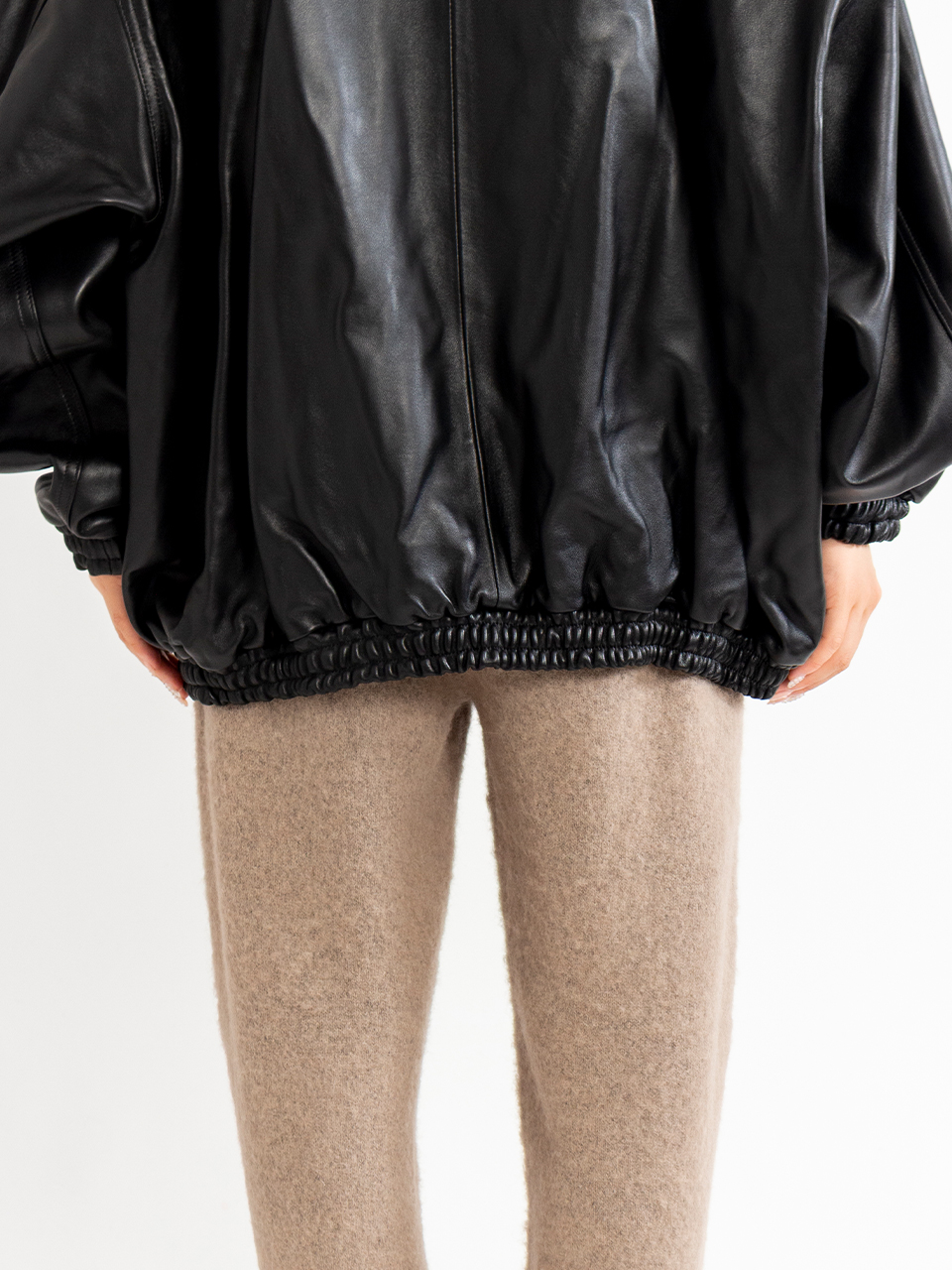 SHEEP LEATHER STAND COLLAR JACKET-シープレザースタンドカラー