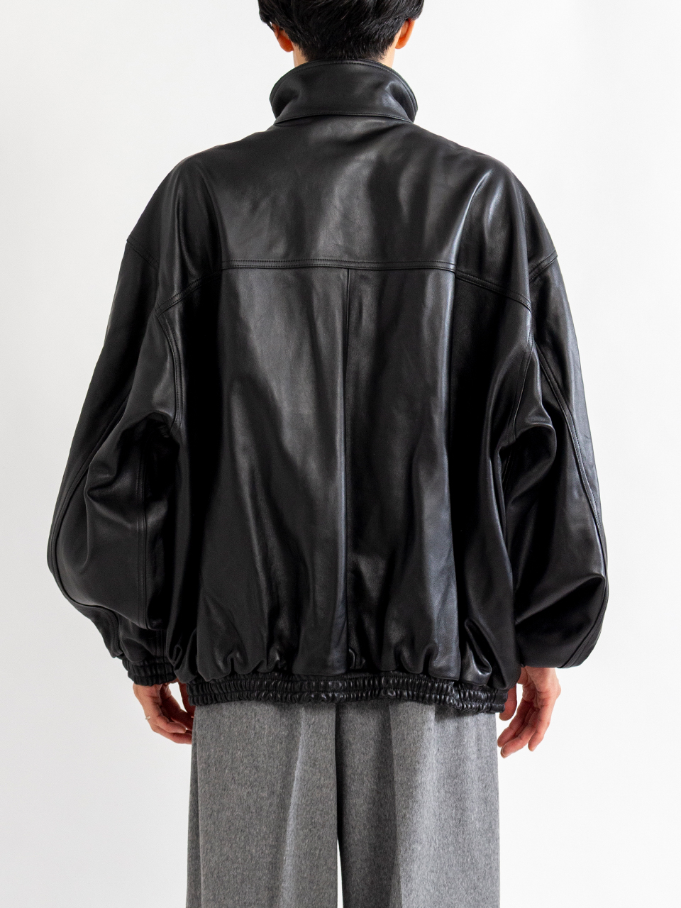 overcoat ビーガンレザー　スタンドカラージャケット SHEEP LEATHER STAND COLLAR JACKET-シープレザースタンドカラー
