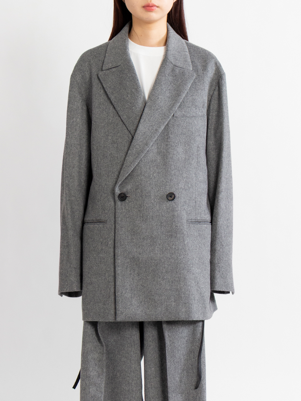 W/CA BEAVER BACK SLASH PEAK LAPEL JACKET-ビーバーバック