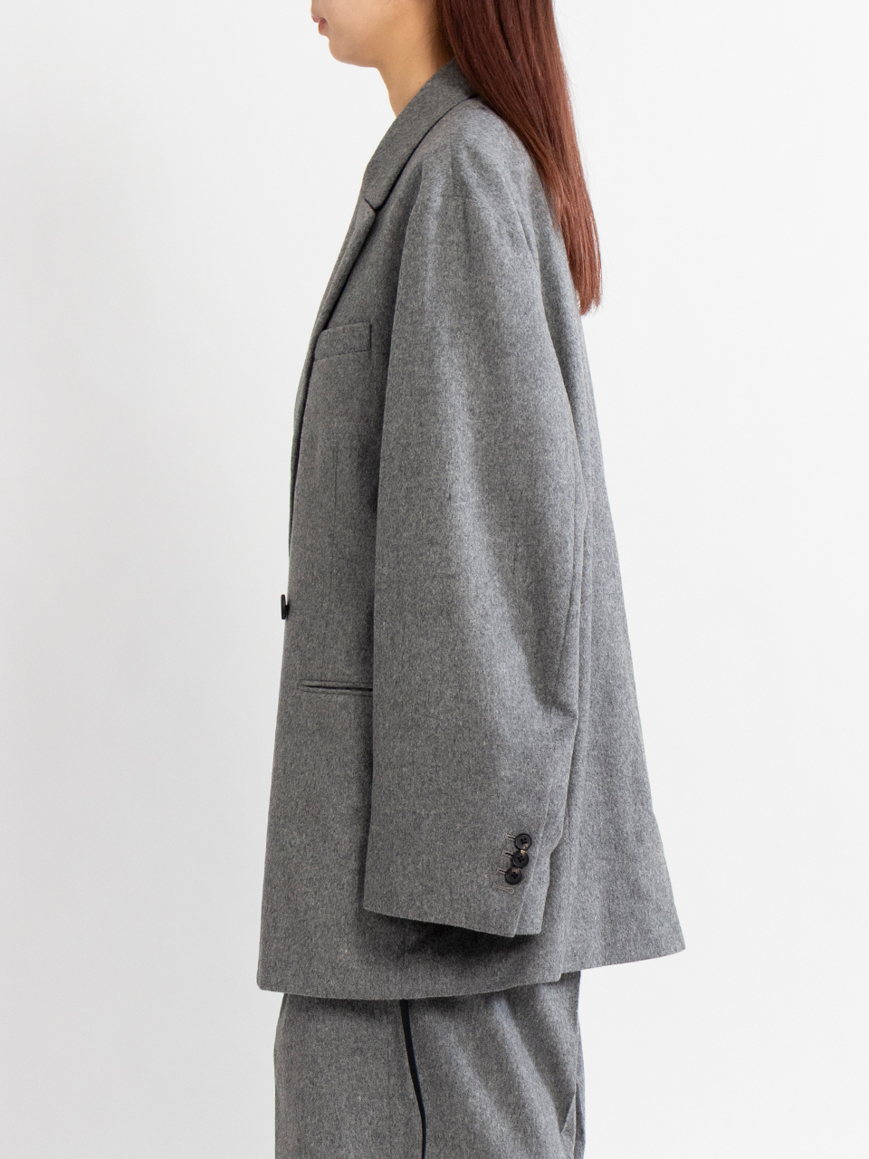 W/CA BEAVER BACK SLASH PEAK LAPEL JACKET-ビーバーバック