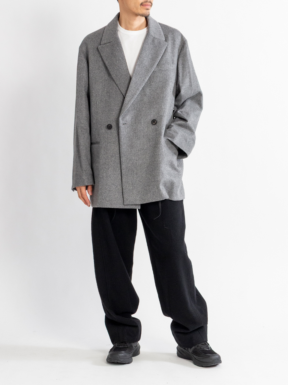 W/CA BEAVER BACK SLASH PEAK LAPEL JACKET-ビーバーバック
