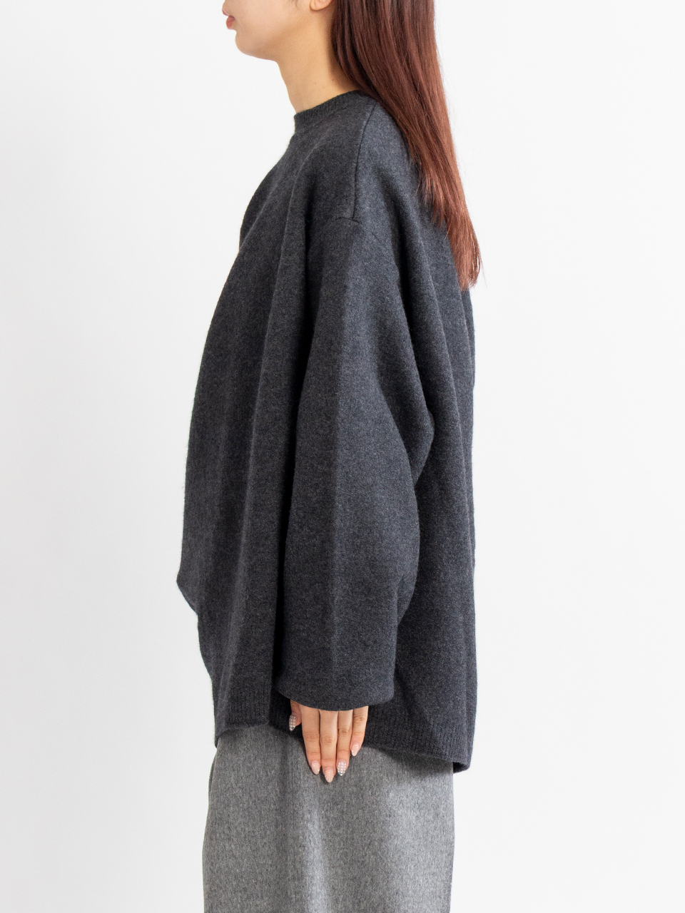 EXTRA FINE WOOL KNIT DEFORMED LS-エクストラファインウール