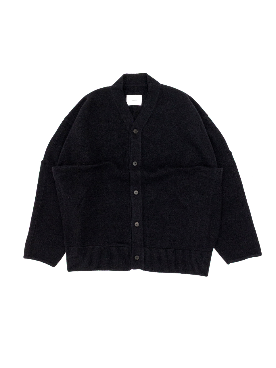 EXTRA FINE WOOL KNIT TUCKED CARDIGAN-エクストラファイン