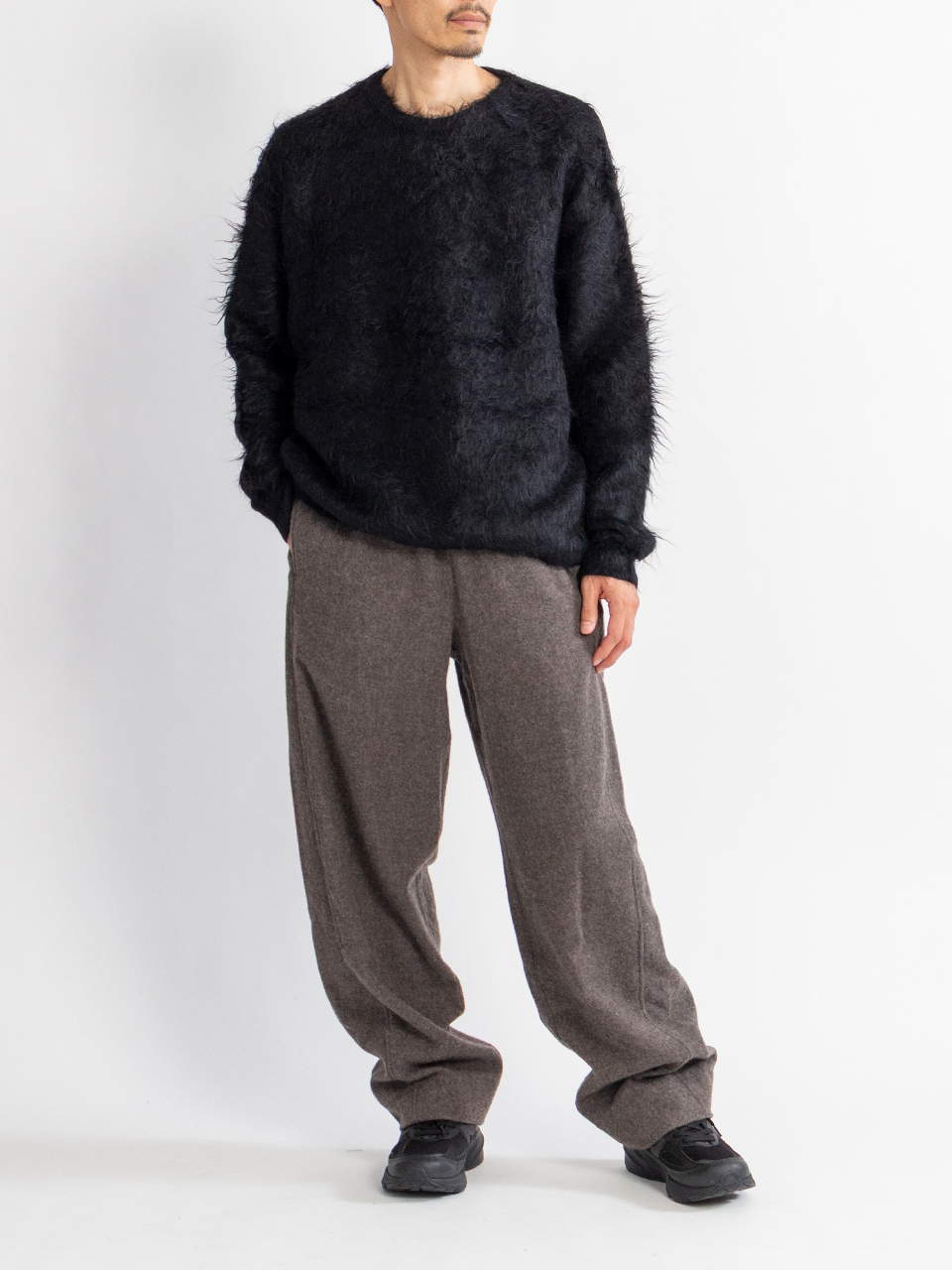 KID MOHAIR KNIT CREW NECK LS-キッドモヘアニットクルーネック