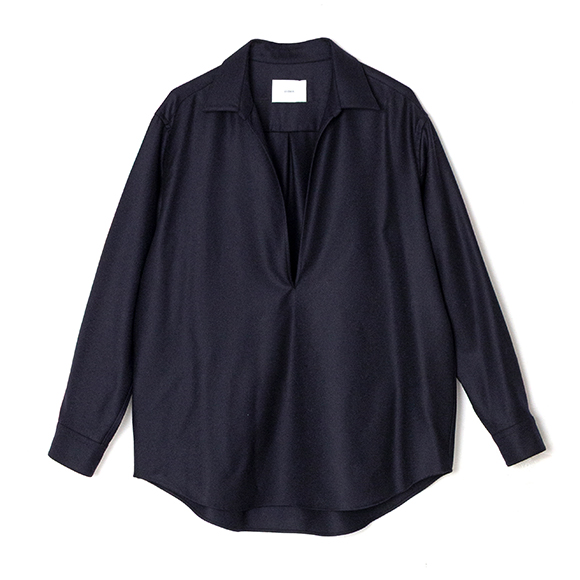 WOOL FLANNEL OVERSIZED SKIPPER SHIRT-ウールフランネルオーバー