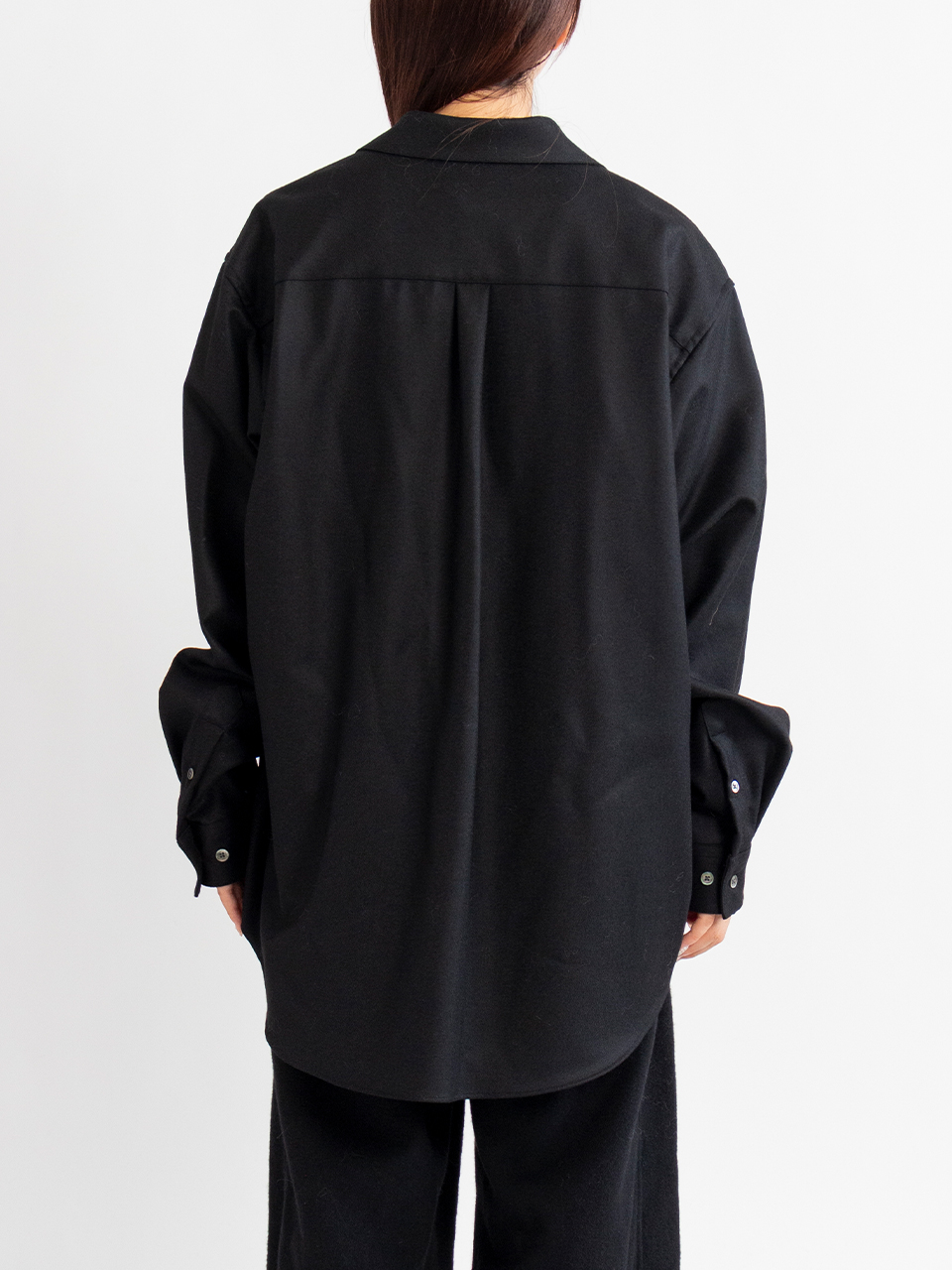 WOOL FLANNEL OVERSIZED SKIPPER SHIRT-ウールフランネルオーバー