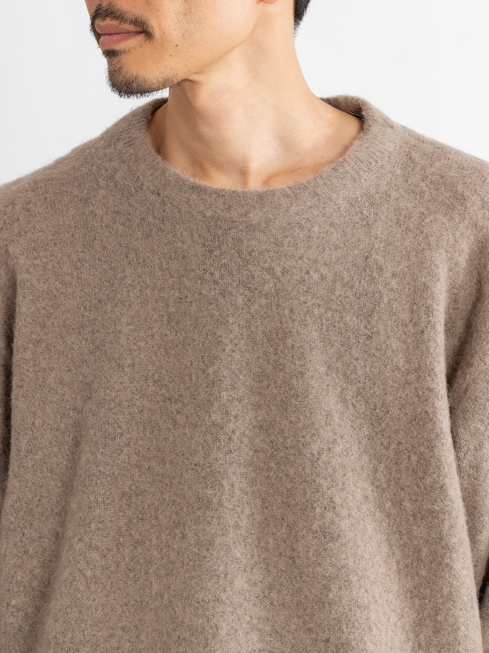 トップス ssstein 25AW WOOLALPACA MILLED KNIT CREW WOOL/ALPACA MILLED KNIT CREW NECK LS-ウールアルパカミル