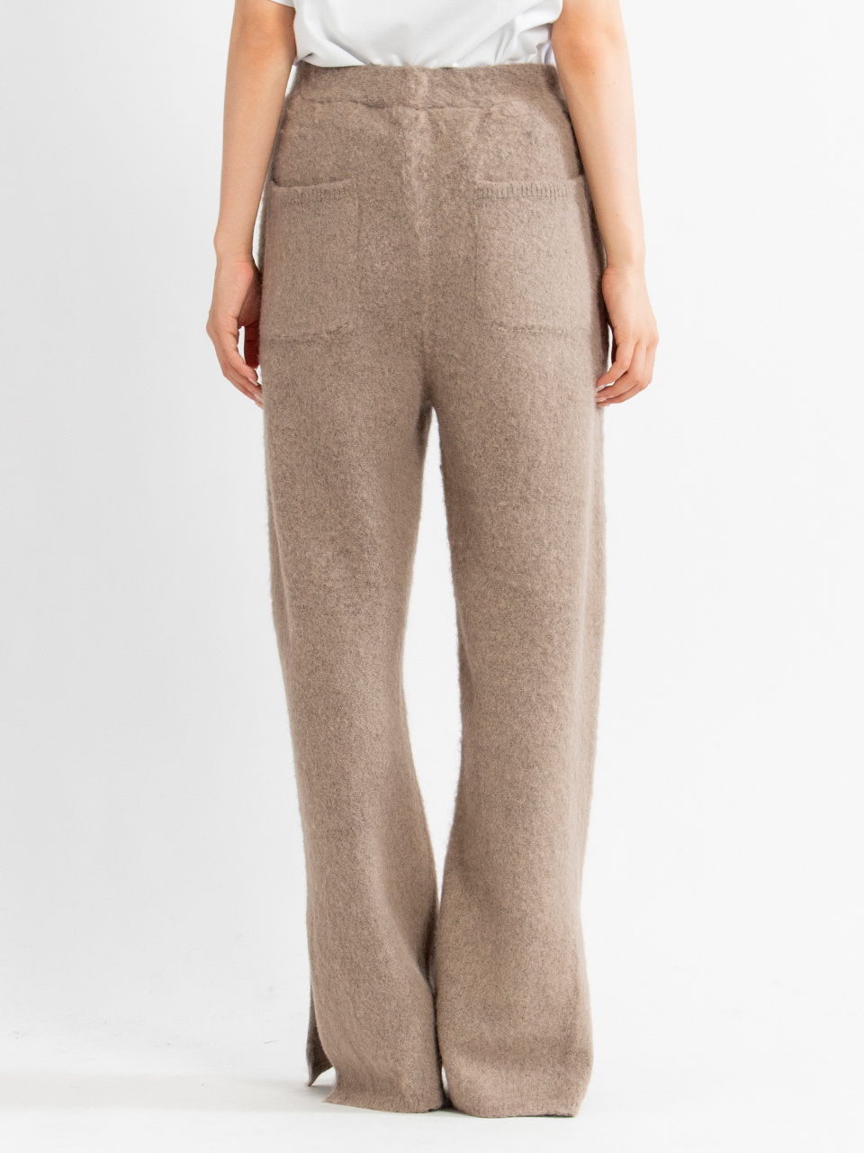 WOOL/ALPACA MILLED KNIT EASY TROUSERS-ウールアルパカミル
