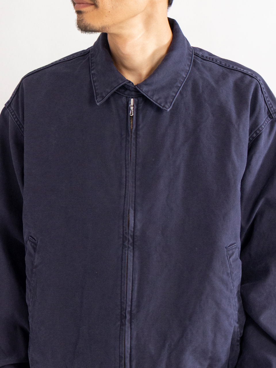 COTTON BACKSATIN ZIP UP BLOUSON-コットンバックサテンジップ