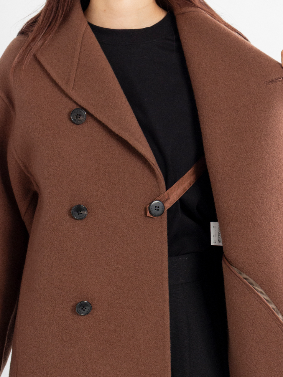 名*し様 HYKE ショールカラーウールコート　サイズ1 HYKE ショールカラーラムウールコート 1