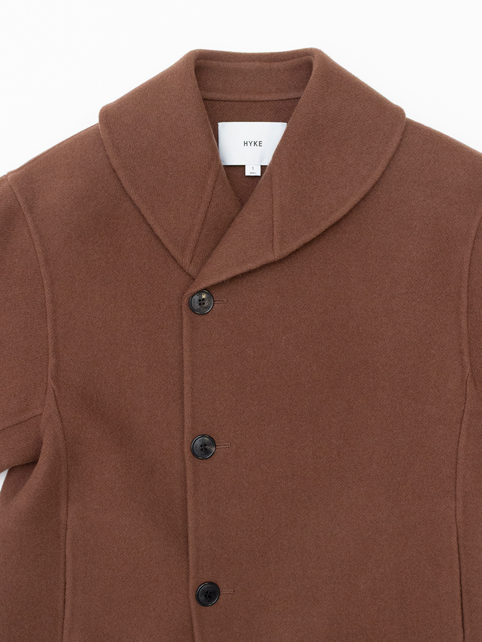 HYKE リバーロングコート ショールカラー ダブルフェイス ベージュ M 未使用級☆HYKE☆リバーロングコート☆ショールカラーデザイン☆3☆