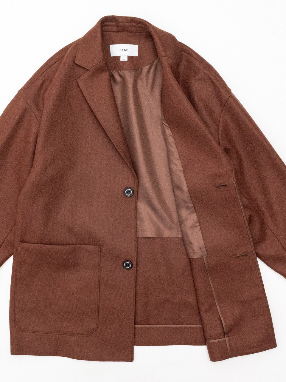 HYKE ハイク ウールフランネルチェスターコート ブラウン 茶色 WOOL JACKET-ウールジャケット-HYKE(ハイク)通販| st company