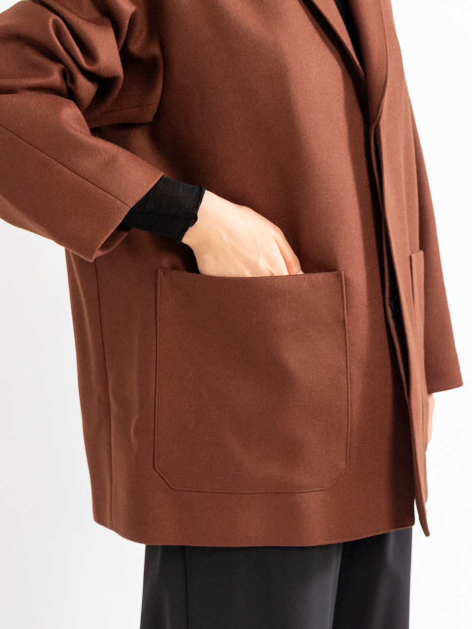 ジャケット・アウター SOFT WOOL TAILOR COAT Juri Wool Jacket — Mud Grey – La Garçonne