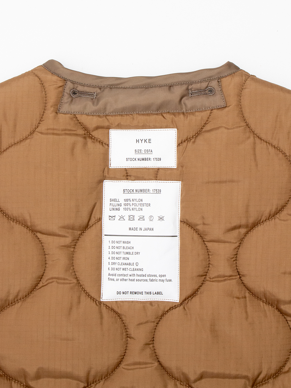 QUILTED CROPPED VEST-キルトクロップドベスト-HYKE（ハイク