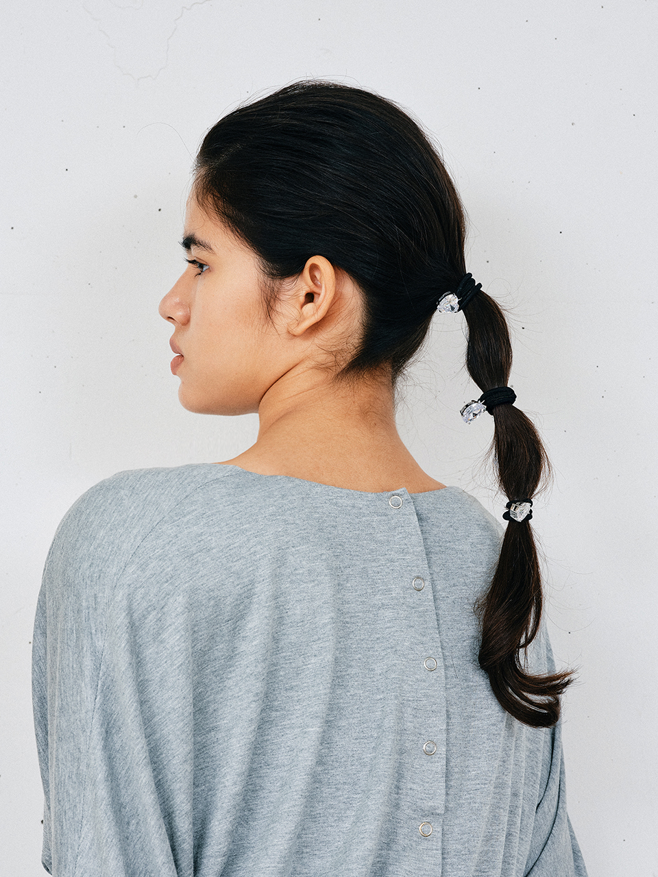 Zirconia Charm Hair Tie-3Piece Set-ジルコニアチャームヘア